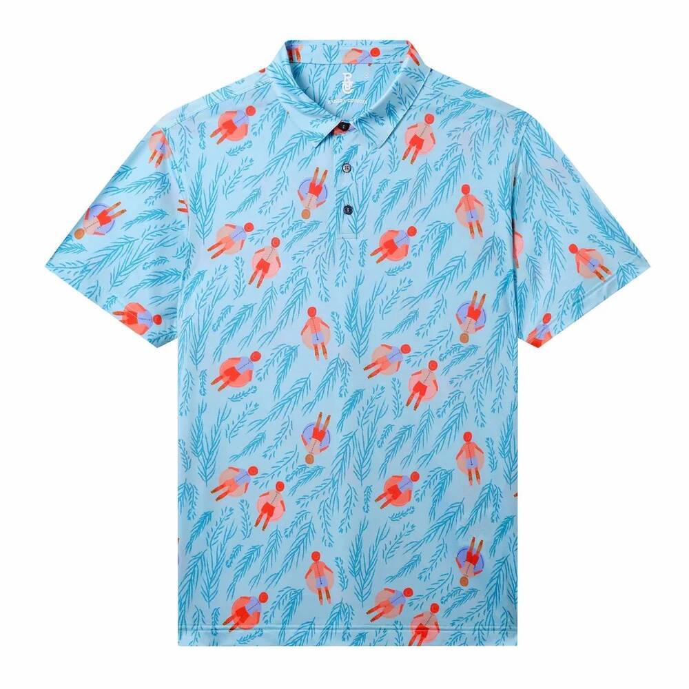 NEW RAISED BY COYOTES men's river float polo in blue